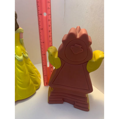 Disney Beauty and the Beast Hand Puppets 1992 Rubber Pizza Hut Set of 3