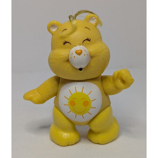 Vintage 80's Care Bears Poseable PVC 3.5" Figure FUNSHINE Yellow Bear 1983