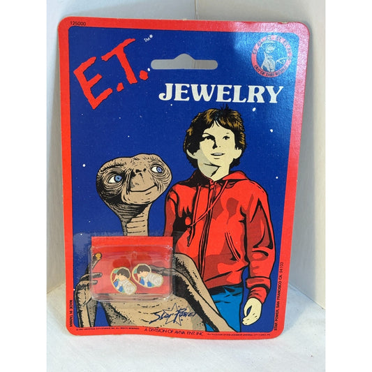 VINTAGE 1982 ET Extra Terrestrial Elliot Pierced Earrings NOS Universal Studios
