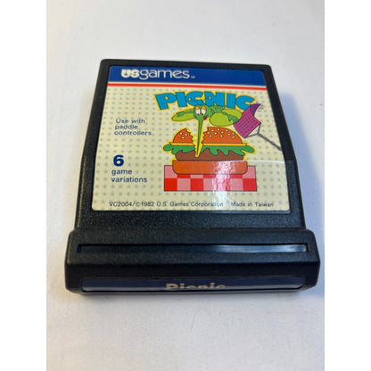 Picnic Atari 2600 7800 Game Cartridge Tested Works US Games 1982