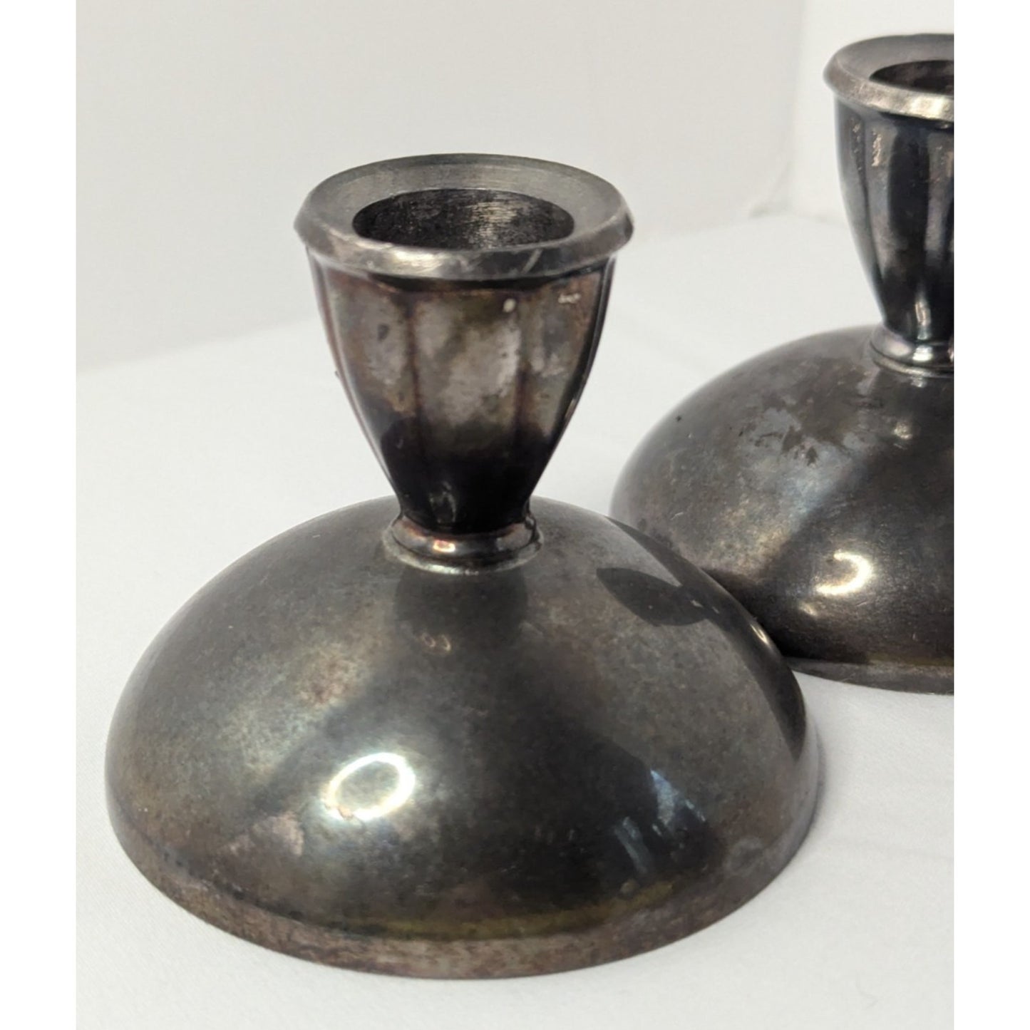 Pair of Vintage MCM Oneida Silversmith Candle Holders