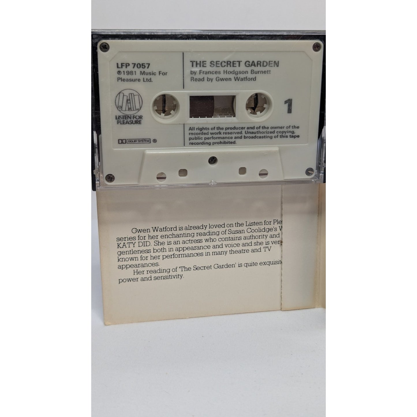 Vintage 1980 Audiobook The Secret Garden Read by Gwen Watford 2 Cassette Edition