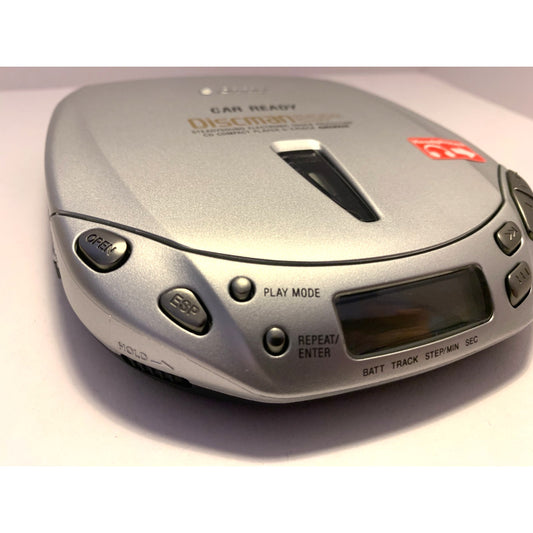 1999 Vtg Sony DE456CK Discman ESP2 Silver Portable Car Ready CD Player Tested