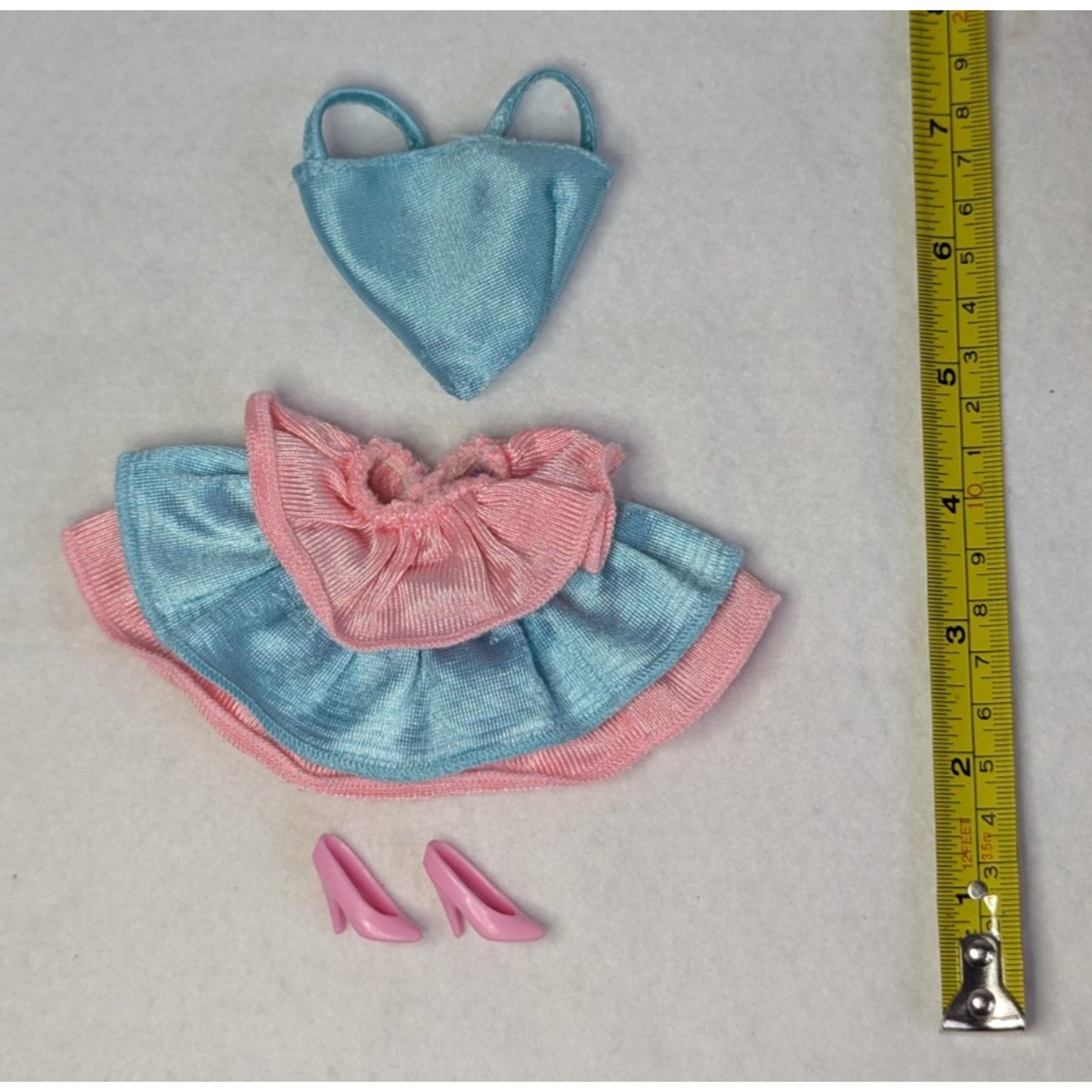 Vintage Barbie My First Fashions Easy On Blue Ruffle Dress 1989 Mattel #9249