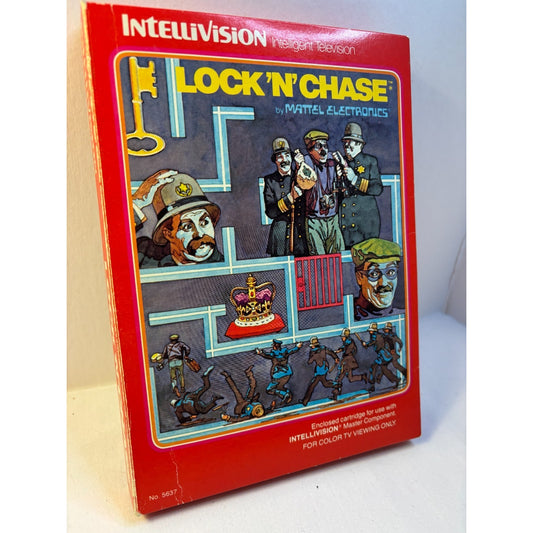 Intellivision Lock N Chase Video Game Complete in Box CIB Mattel 1982 Tested