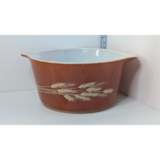 Vintage Autumn Harvest Pyrex Casserole 1 Quart No. 473-B Rust color