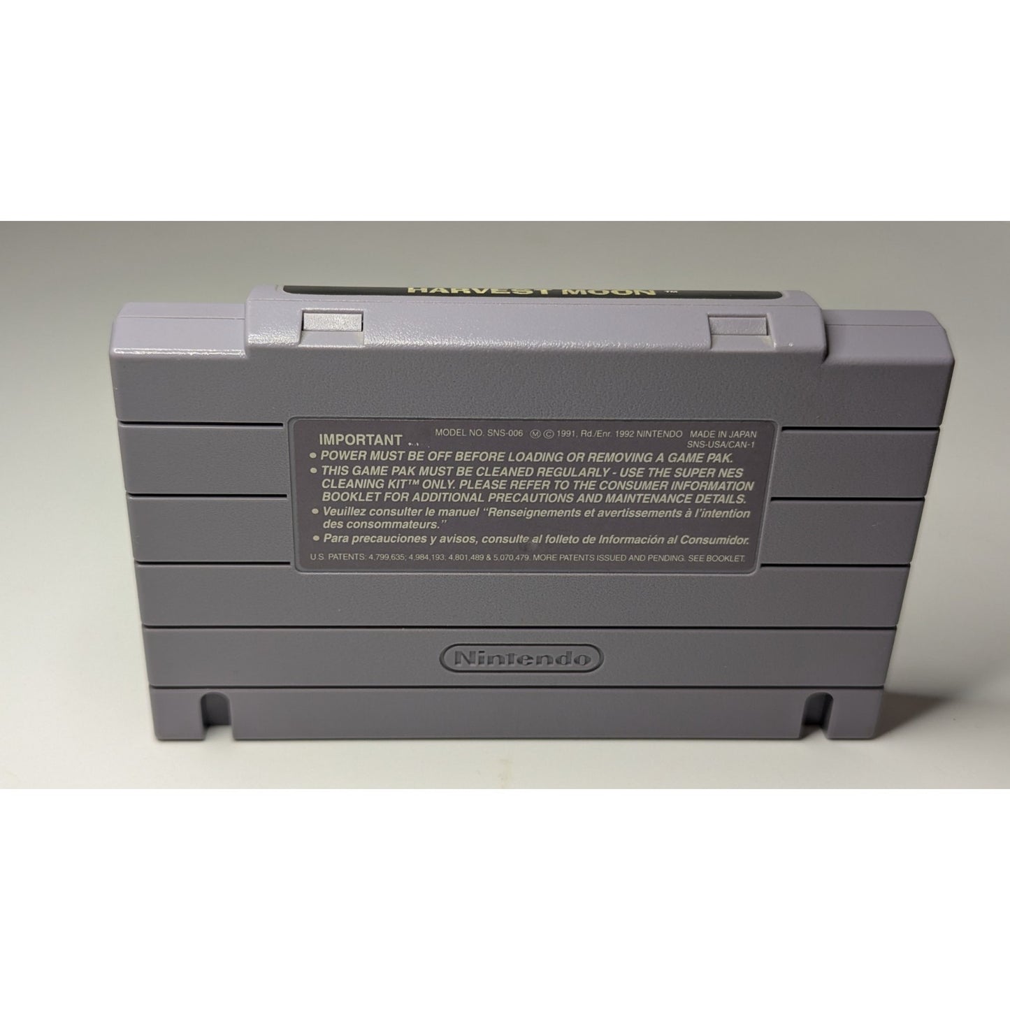 Harvest Moon Super Nintendo (SNES) Authentic, Tested, Cartridge Only