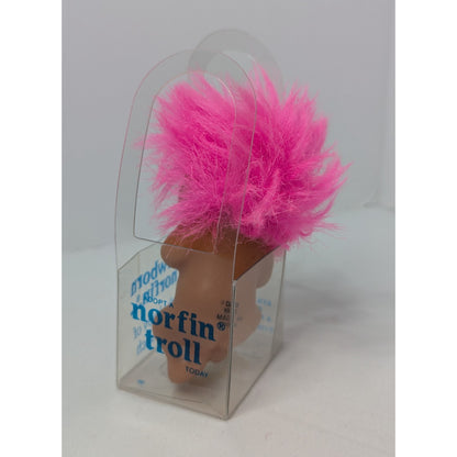 1985 Dam Newborn Norfin Troll LAYING Baby of the Bunch Pink Short Hair