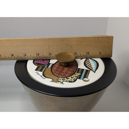 Vintage Georges Briard Gold Speckled Ambrosia Fire King Covered Bowl w/Lid