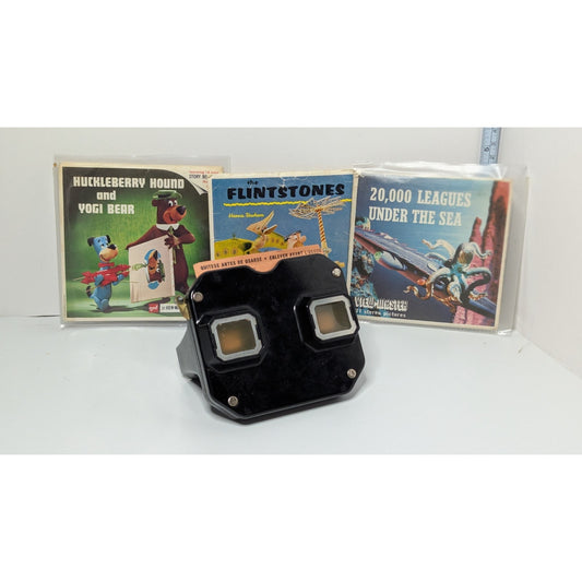 Vintage Sawyer Viewmaster Model C w/20,000 Leagues Flintstones Yogi Bear Reels