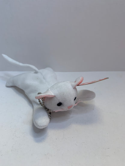 white cat plush bag charm