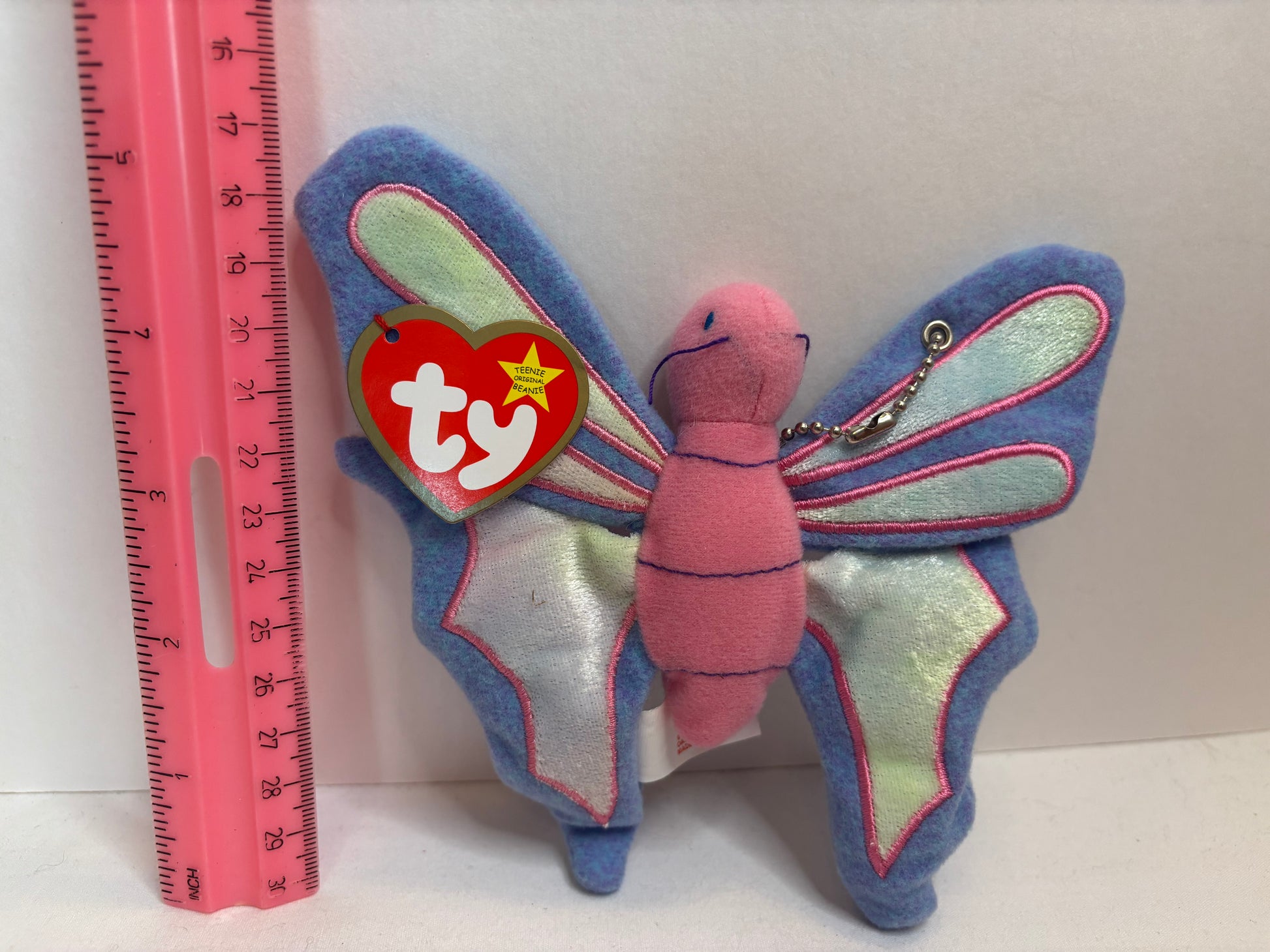 plush pink purple butterfly bag charm