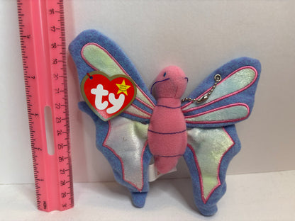 plush pink purple butterfly bag charm